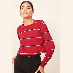 Reformation Chloe Cropped Long Sleeve Top | XS